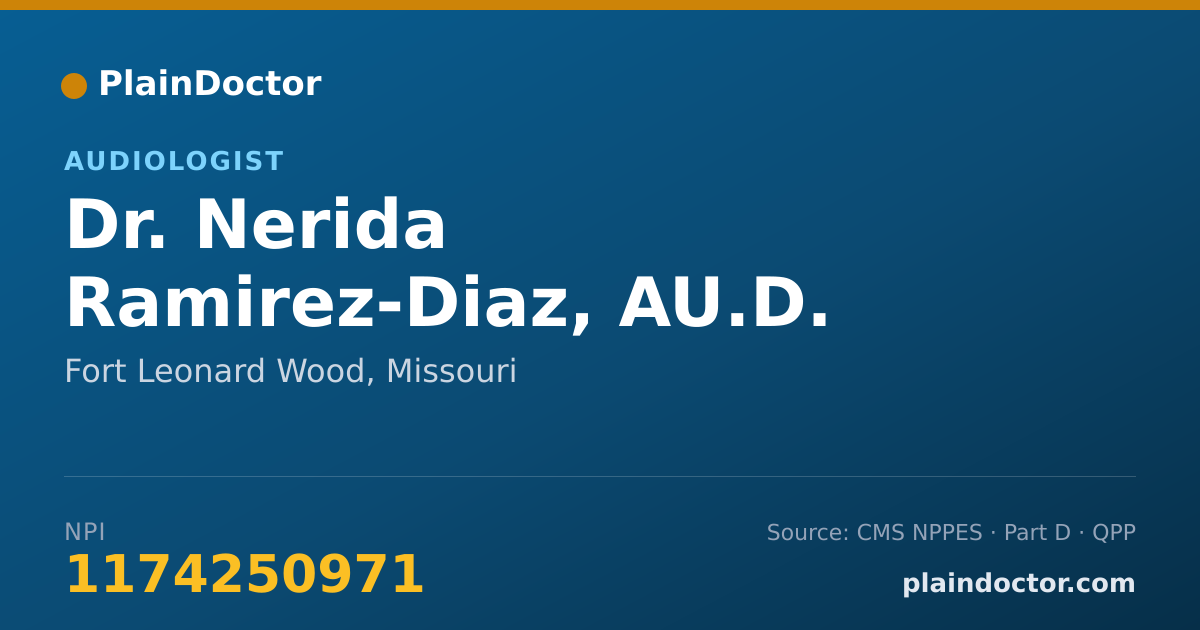 Shareable card for Nerida Ramirez-Diaz, AU.D. - Audiologist, Fort Leonard Wood, MO