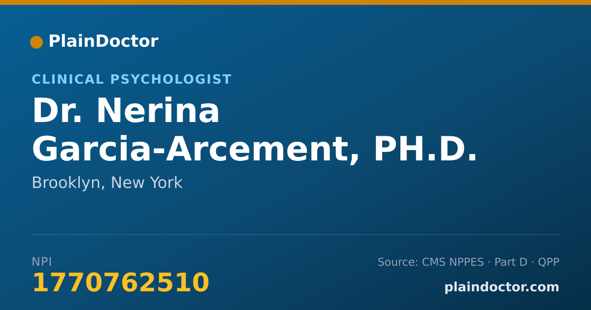 Shareable card for Nerina Garcia-Arcement, PH.D. - Clinical Psychologist, Brooklyn, NY
