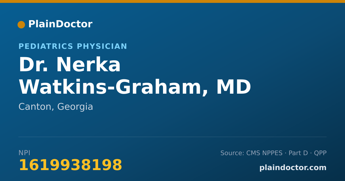 Shareable card for Nerka Watkins-Graham, MD - Pediatrics Physician, Canton, GA