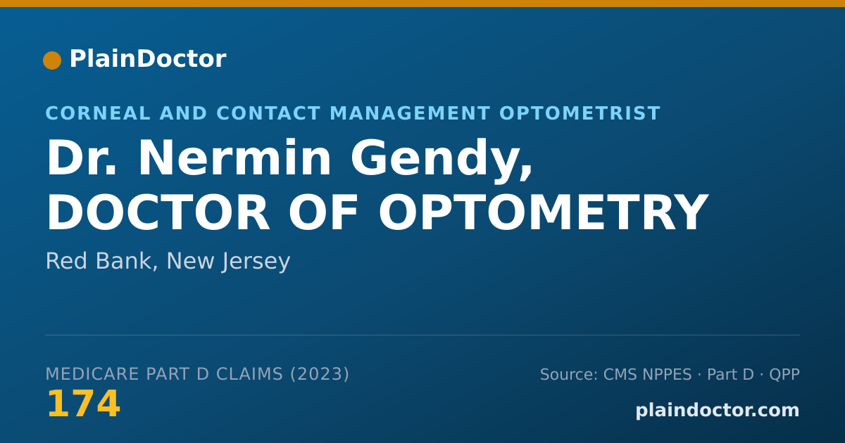 Shareable card for Nermin Gendy, DOCTOR OF OPTOMETRY - Corneal and Contact Management Optometrist, Red Bank, NJ