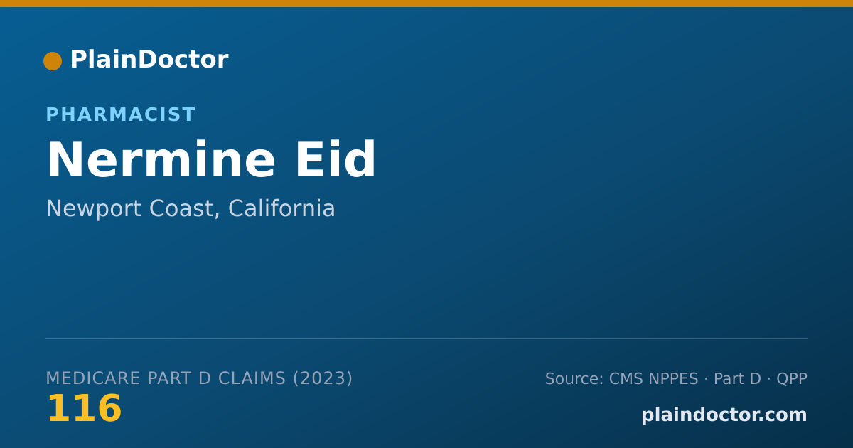 Shareable card for Nermine Eid - Pharmacist, Newport Coast, CA