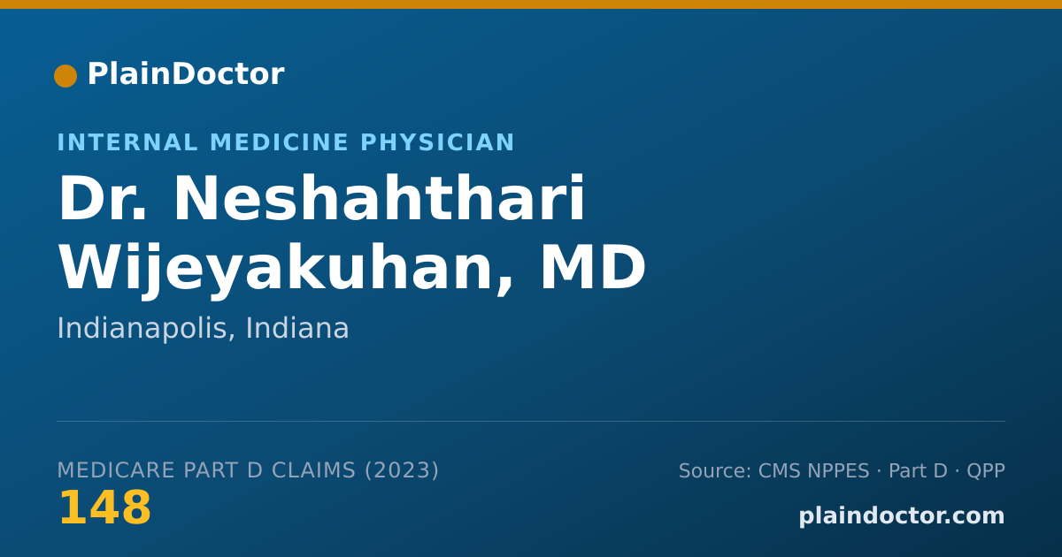 Shareable card for Neshahthari Wijeyakuhan, MD - Internal Medicine Physician, Indianapolis, IN