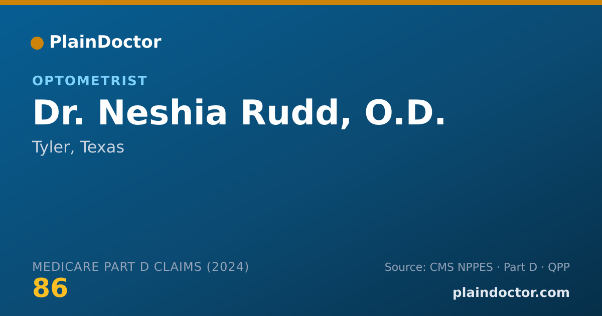 Shareable card for Neshia Rudd, O.D. - Optometrist, Tyler, TX