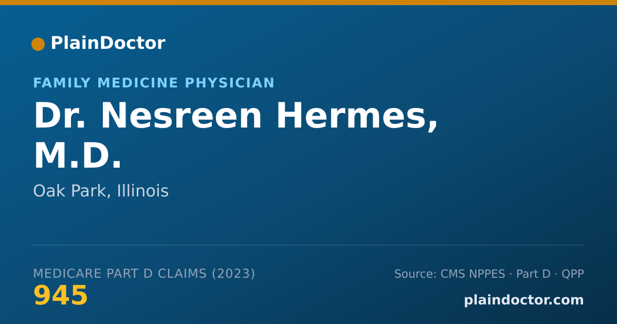 Shareable card for Nesreen Hermes, M.D. - Family Medicine Physician, Oak Park, IL