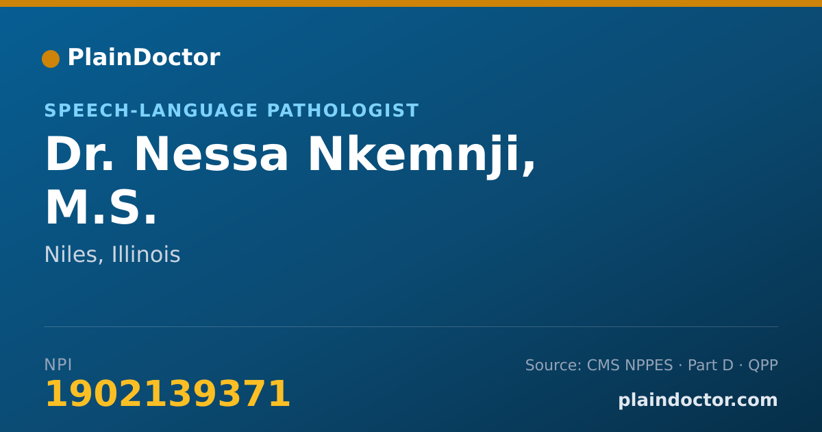 Shareable card for Nessa Nkemnji, M.S. - Speech-Language Pathologist, Niles, IL