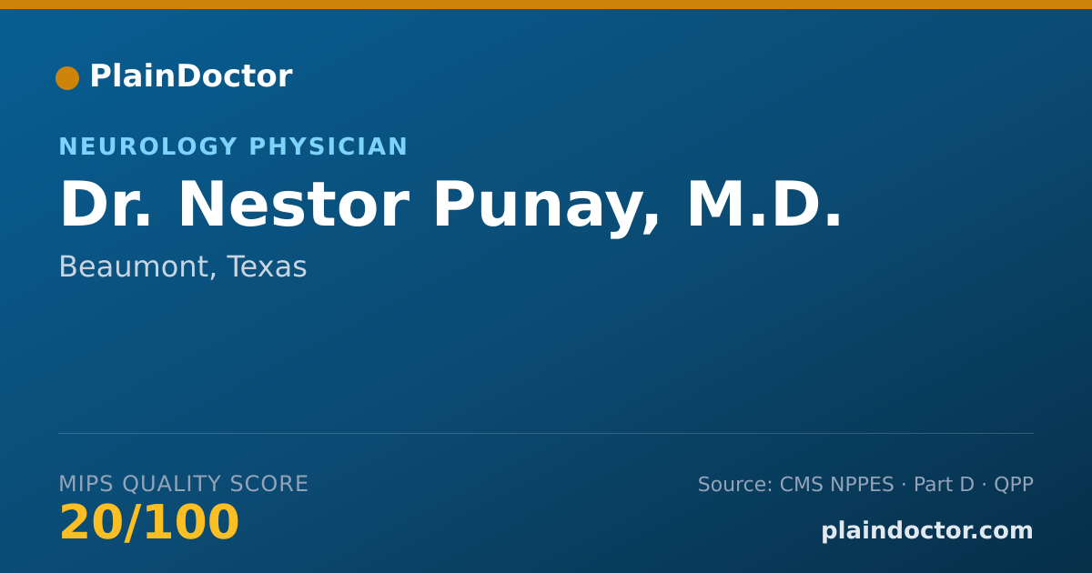 Shareable card for Nestor Punay, M.D. - Neurology Physician, Beaumont, TX