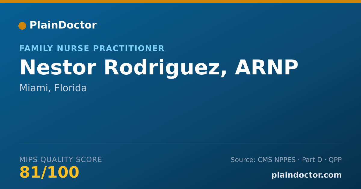 Shareable card for Nestor Rodriguez, ARNP - Family Nurse Practitioner, Miami, FL