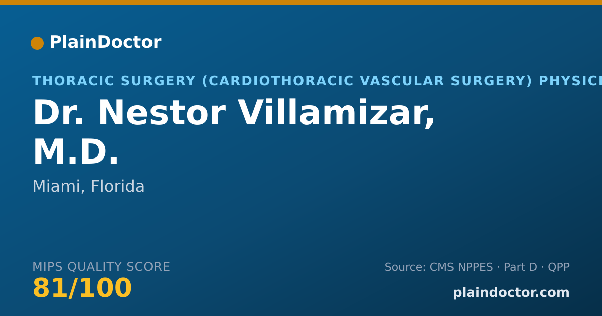 Shareable card for Nestor Villamizar, M.D. - Thoracic Surgery (Cardiothoracic Vascular Surgery) Physician, Miami, FL