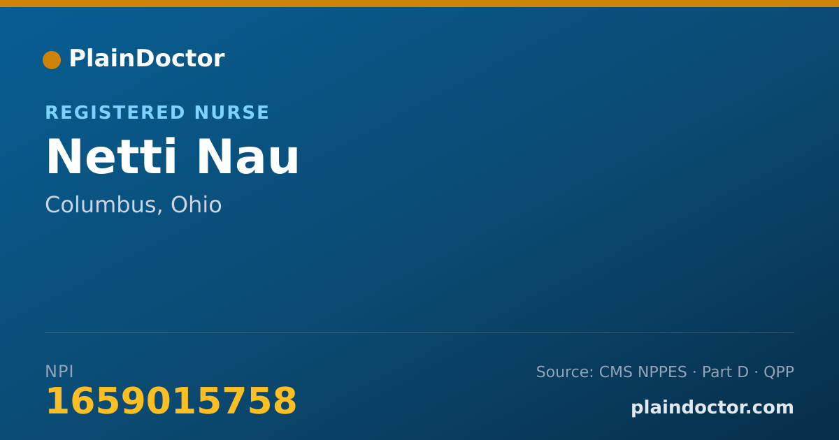 Shareable card for Netti Nau - Registered Nurse, Columbus, OH