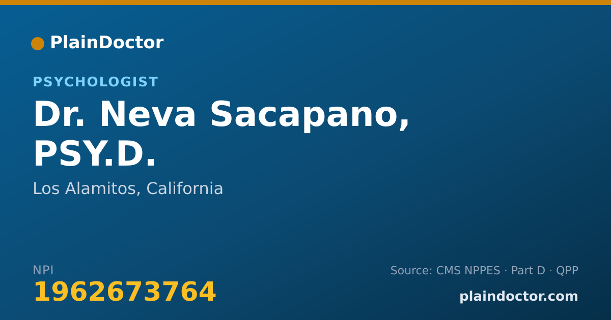 Shareable card for Neva Sacapano, PSY.D. - Psychologist, Los Alamitos, CA