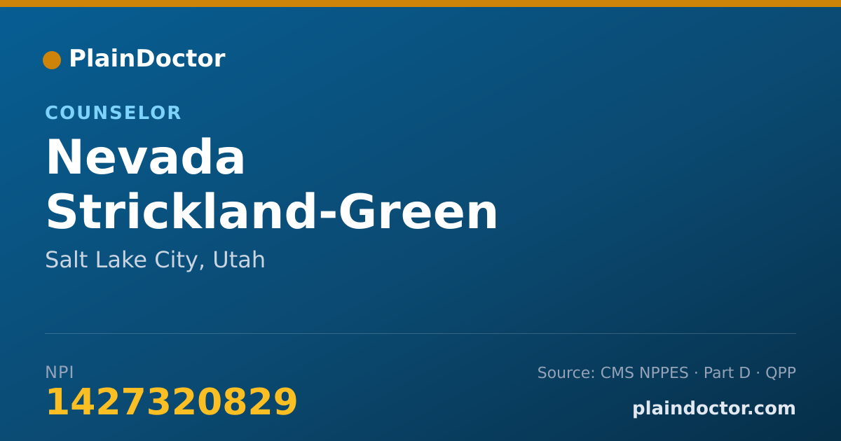 Shareable card for Nevada Strickland-Green - Counselor, Salt Lake City, UT
