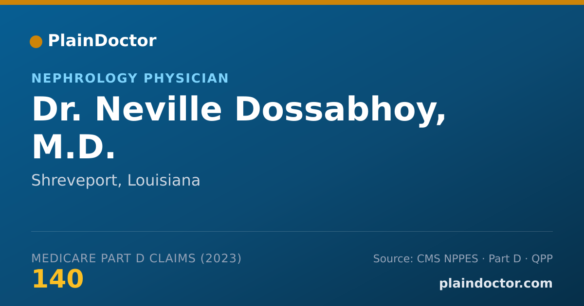 Shareable card for Neville Dossabhoy, M.D. - Nephrology Physician, Shreveport, LA