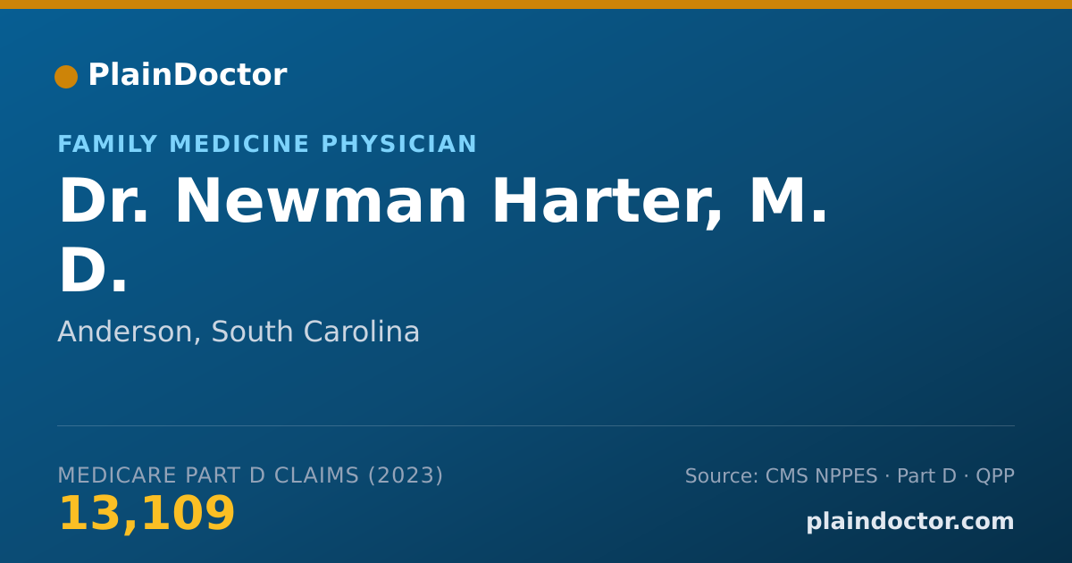 Shareable card for Newman Harter, M. D. - Family Medicine Physician, Anderson, SC