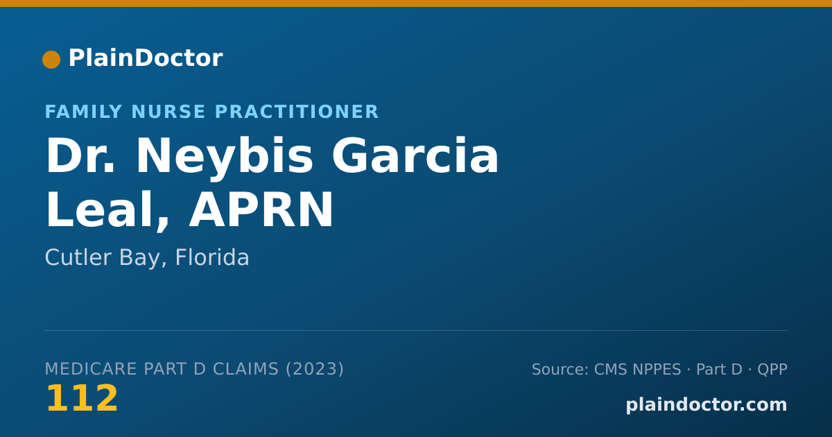 Shareable card for Neybis Garcia Leal, APRN - Family Nurse Practitioner, Cutler Bay, FL