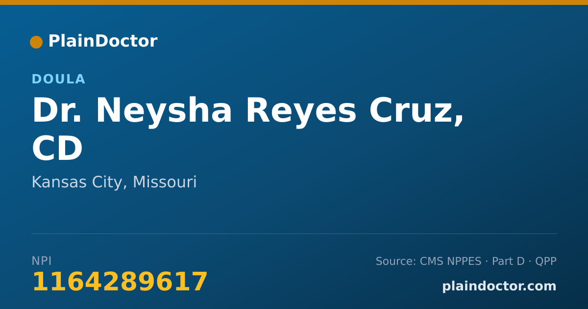 Shareable card for Neysha Reyes Cruz, CD - Doula, Kansas City, MO