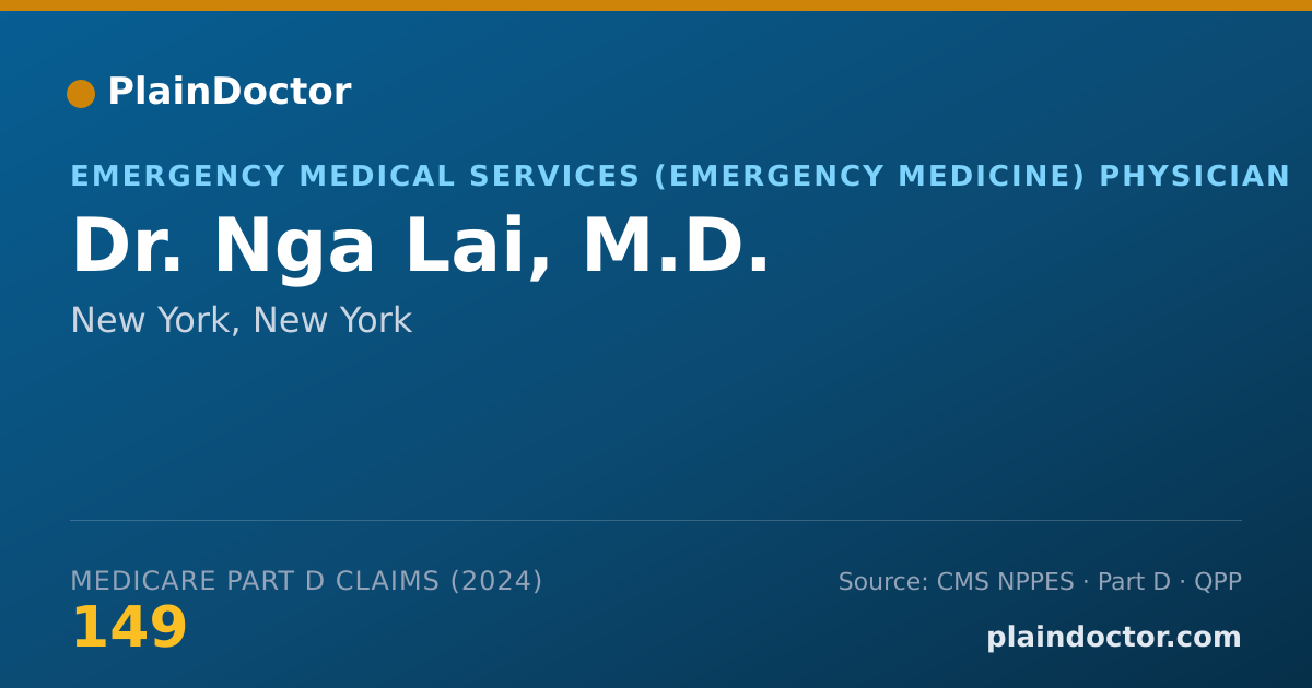 Shareable card for Nga Lai, M.D. - Emergency Medical Services (Emergency Medicine) Physician, New York, NY
