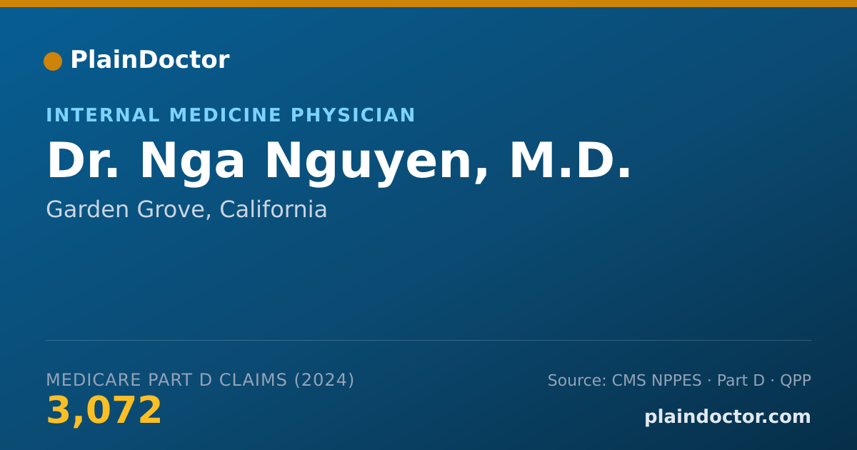 Shareable card for Nga Nguyen, M.D. - Internal Medicine Physician, Garden Grove, CA