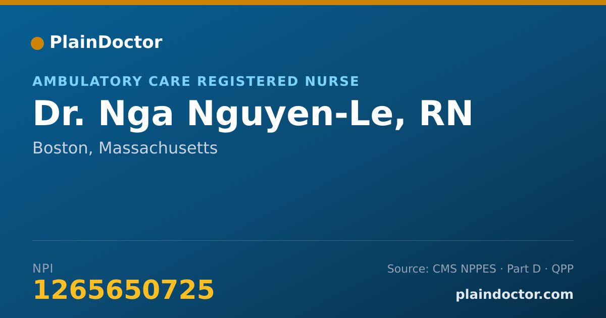 Shareable card for Nga Nguyen-Le, RN - Ambulatory Care Registered Nurse, Boston, MA
