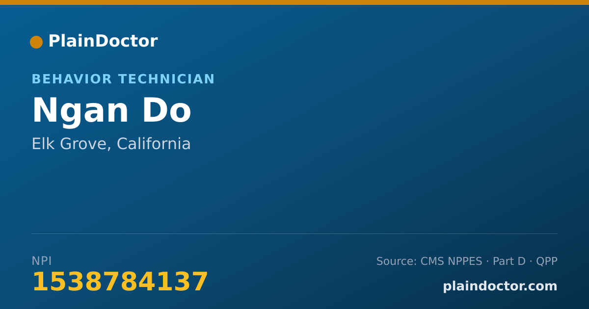 Shareable card for Ngan Do - Behavior Technician, Elk Grove, CA