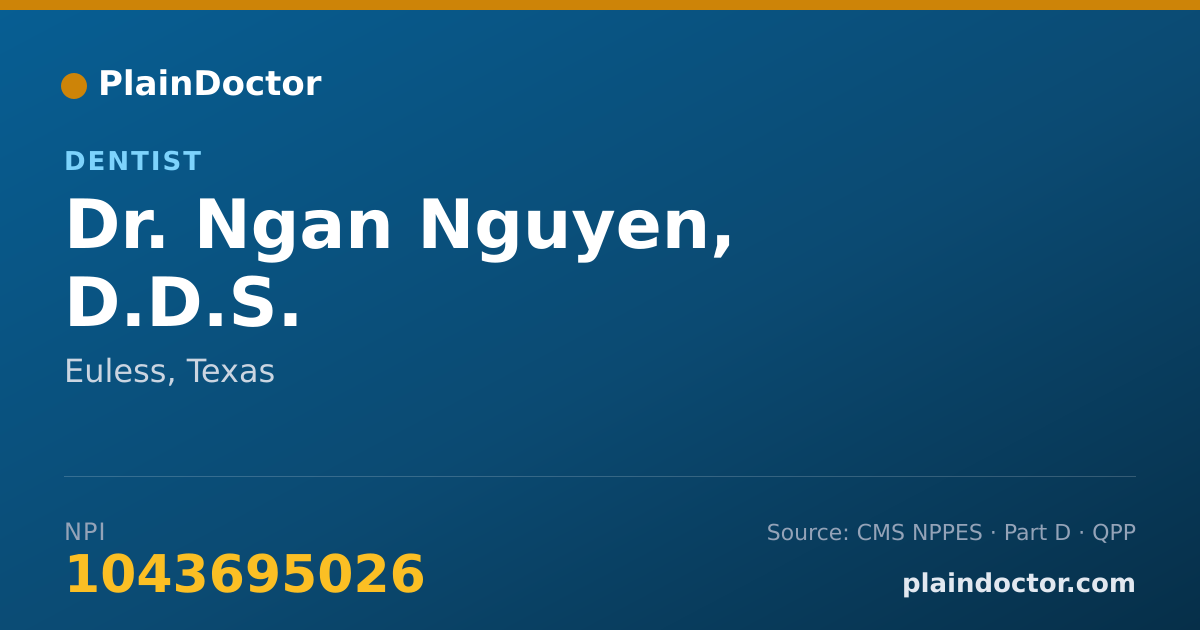 Shareable card for Ngan Nguyen, D.D.S. - Dentist, Euless, TX