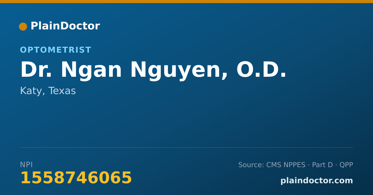 Shareable card for Ngan Nguyen, O.D. - Optometrist, Katy, TX