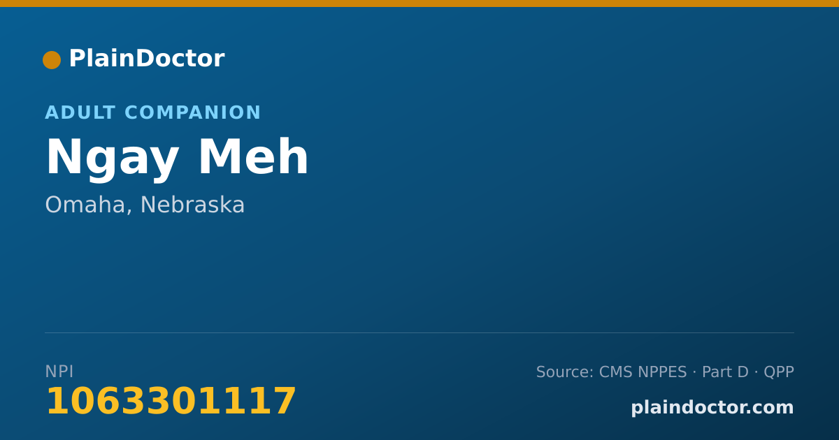 Shareable card for Ngay Meh - Adult Companion, Omaha, NE