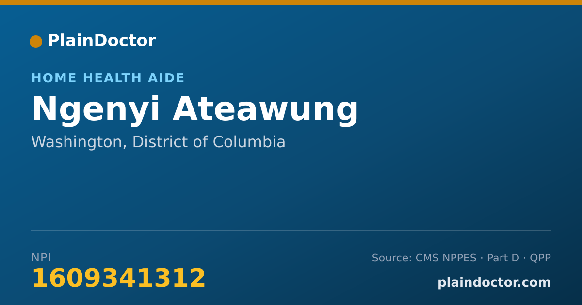 Shareable card for Ngenyi Ateawung - Home Health Aide, Washington, DC