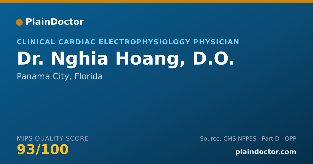 Shareable card for Nghia Hoang, D.O. - Clinical Cardiac Electrophysiology Physician, Panama City, FL