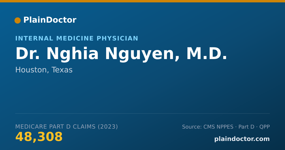 Shareable card for Nghia Nguyen, M.D. - Internal Medicine Physician, Houston, TX
