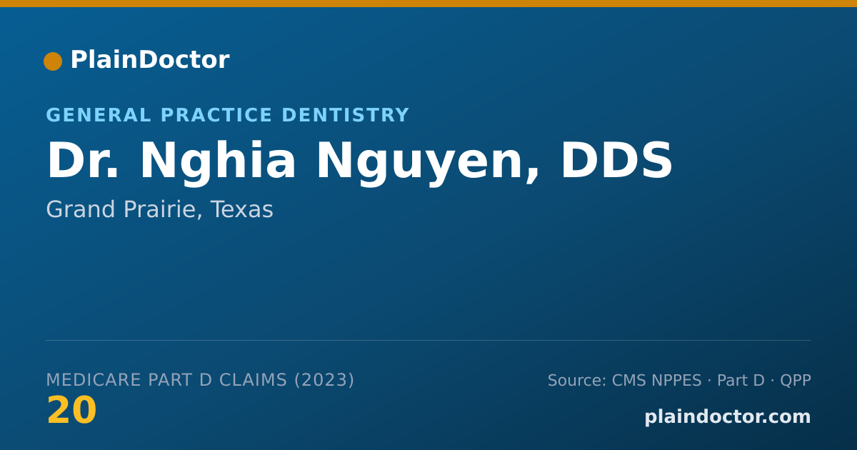 Shareable card for Nghia Nguyen, DDS - General Practice Dentistry, Grand Prairie, TX