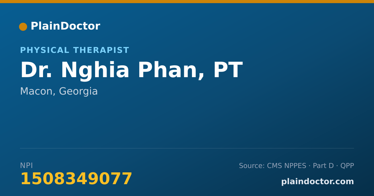 Shareable card for Nghia Phan, PT - Physical Therapist, Macon, GA