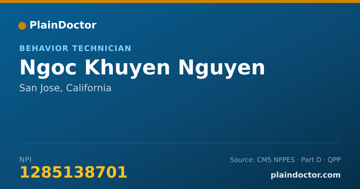 Shareable card for Ngoc Khuyen Nguyen - Behavior Technician, San Jose, CA