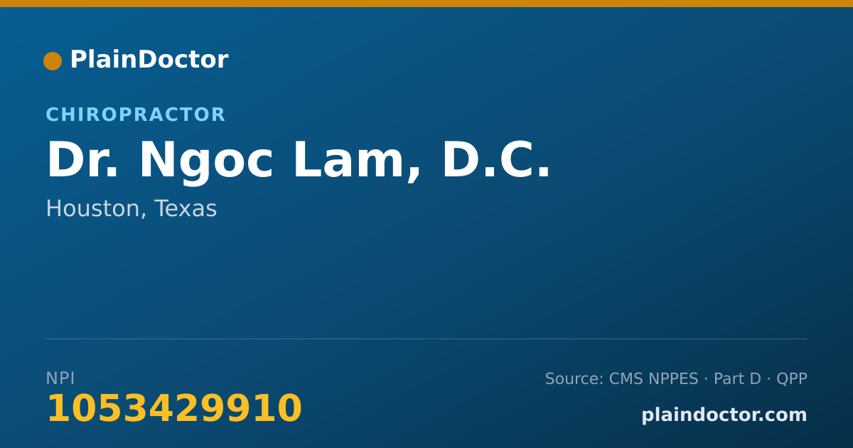 Shareable card for Ngoc Lam, D.C. - Chiropractor, Houston, TX