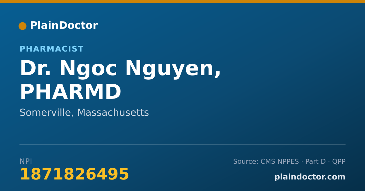Shareable card for Ngoc Nguyen, PHARMD - Pharmacist, Somerville, MA