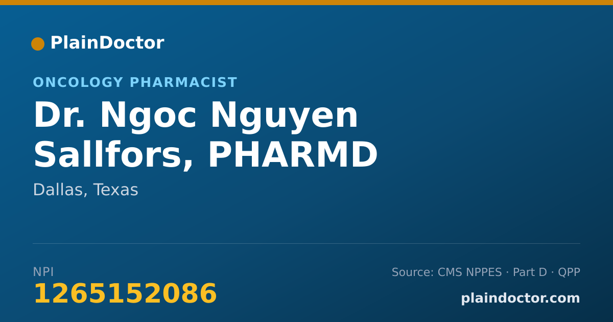 Shareable card for Ngoc Nguyen Sallfors, PHARMD - Oncology Pharmacist, Dallas, TX