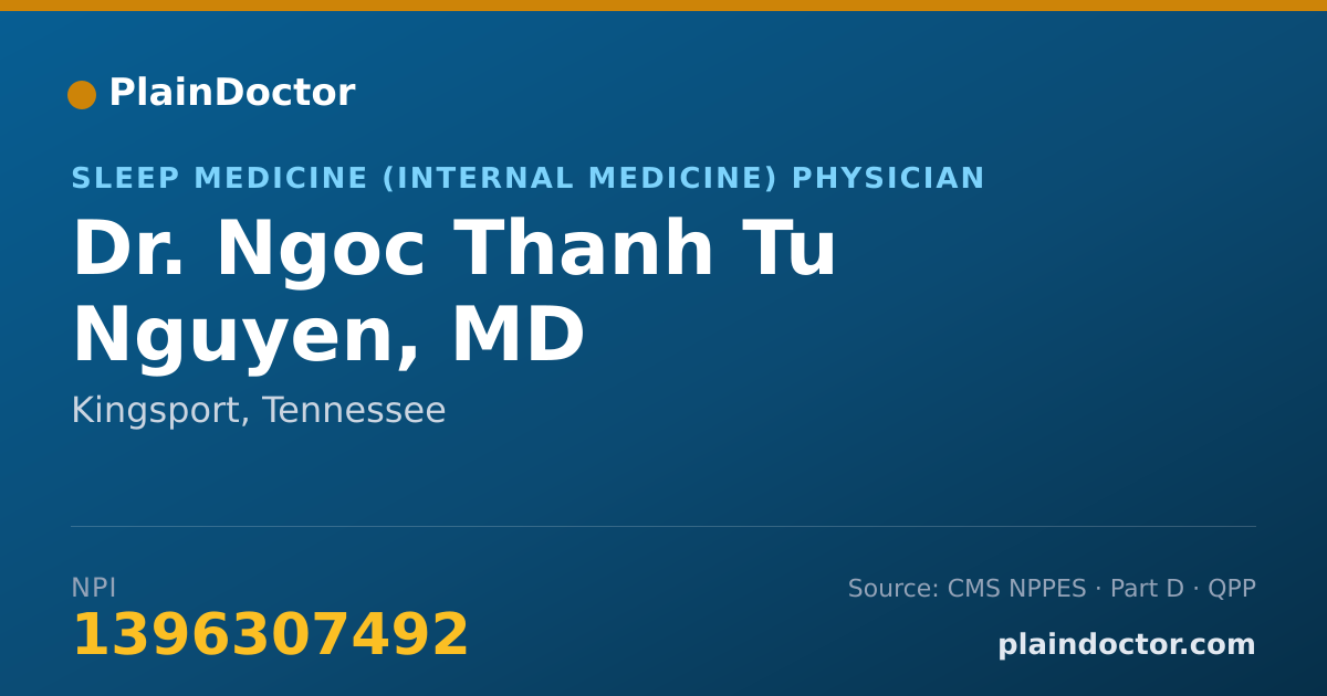 Shareable card for Ngoc Thanh Tu Nguyen, MD - Sleep Medicine (Internal Medicine) Physician, Kingsport, TN