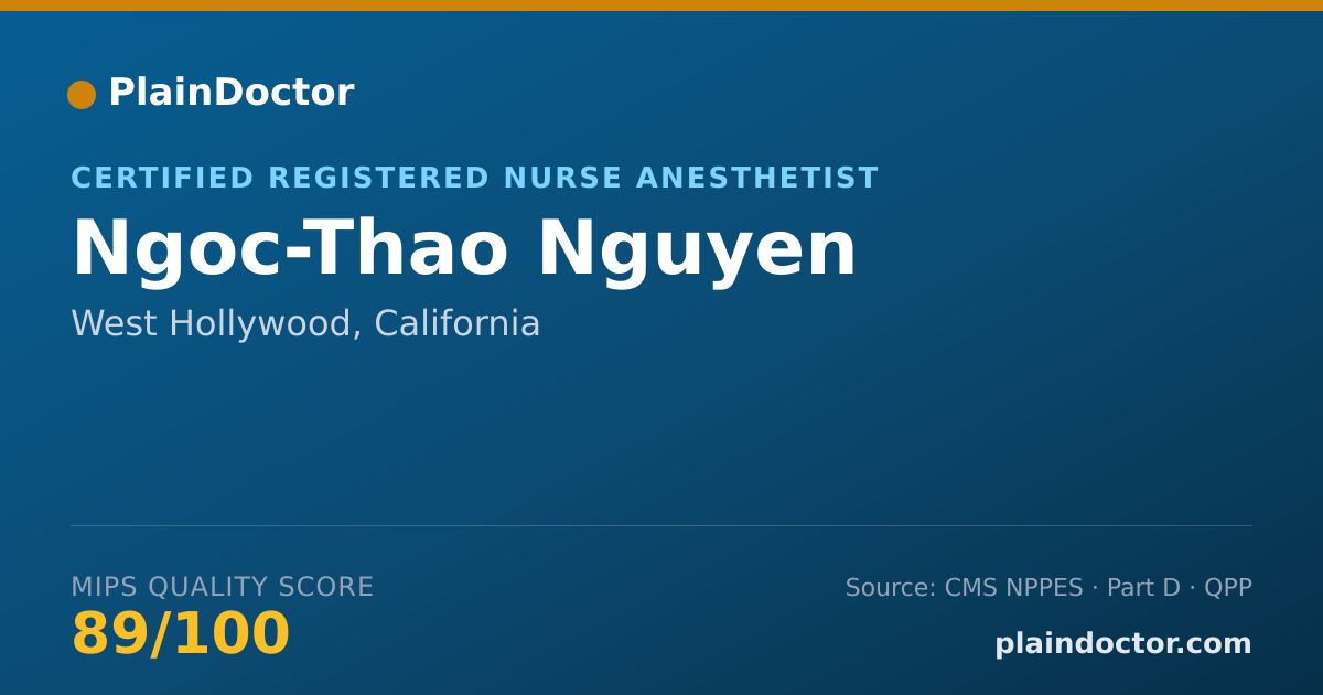 Shareable card for Ngoc-Thao Nguyen - Certified Registered Nurse Anesthetist, West Hollywood, CA