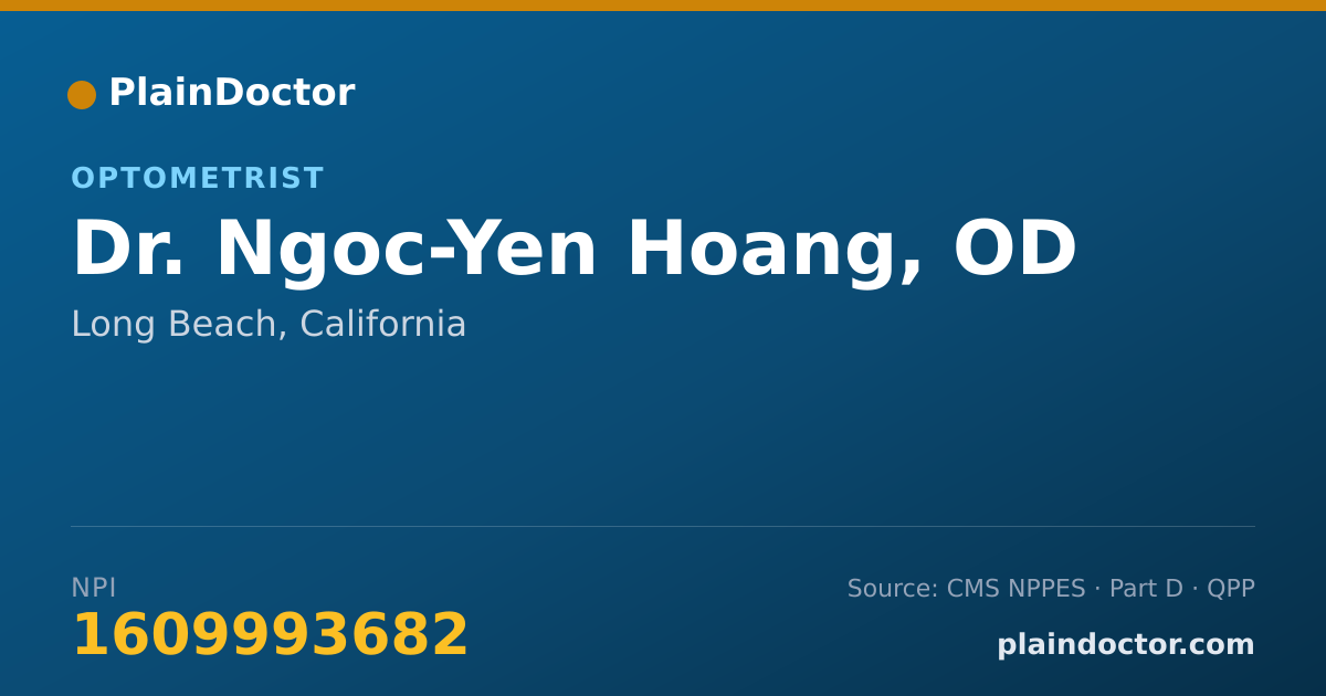 Shareable card for Ngoc-Yen Hoang, OD - Optometrist, Long Beach, CA