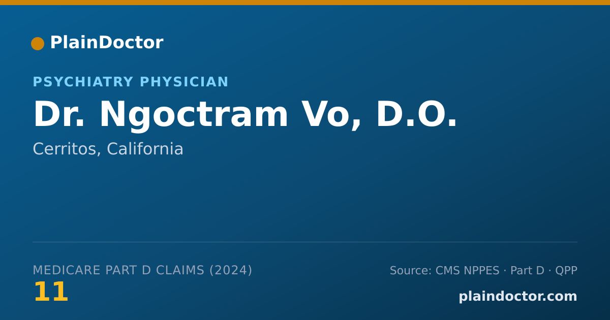 Shareable card for Ngoctram Vo, D.O. - Psychiatry Physician, Cerritos, CA