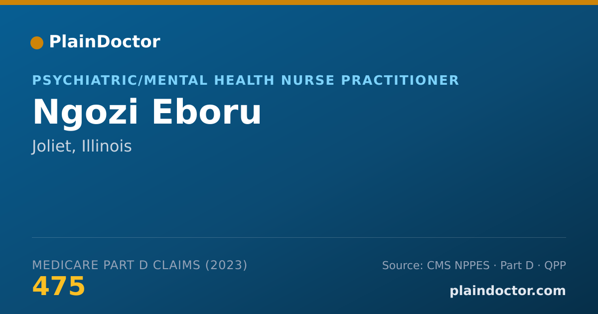 Shareable card for Ngozi Eboru - Psychiatric/Mental Health Nurse Practitioner, Joliet, IL