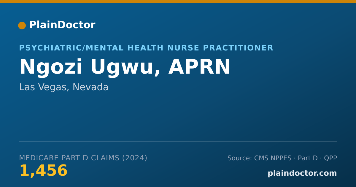 Shareable card for Ngozi Ugwu, APRN - Psychiatric/Mental Health Nurse Practitioner, Las Vegas, NV