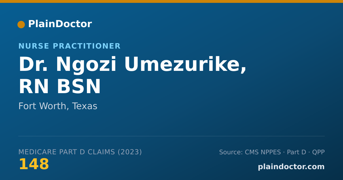 Shareable card for Ngozi Umezurike, RN BSN - Nurse Practitioner, Fort Worth, TX
