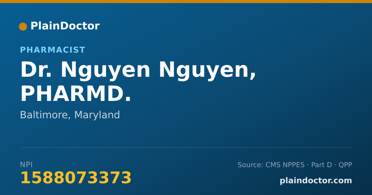 Shareable card for Nguyen Nguyen, PHARMD. - Pharmacist, Baltimore, MD