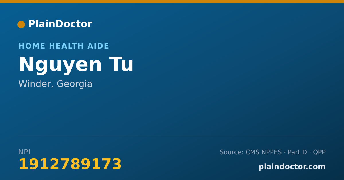 Shareable card for Nguyen Tu - Home Health Aide, Winder, GA