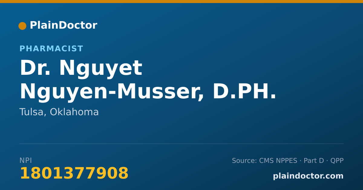 Shareable card for Nguyet Nguyen-Musser, D.PH. - Pharmacist, Tulsa, OK