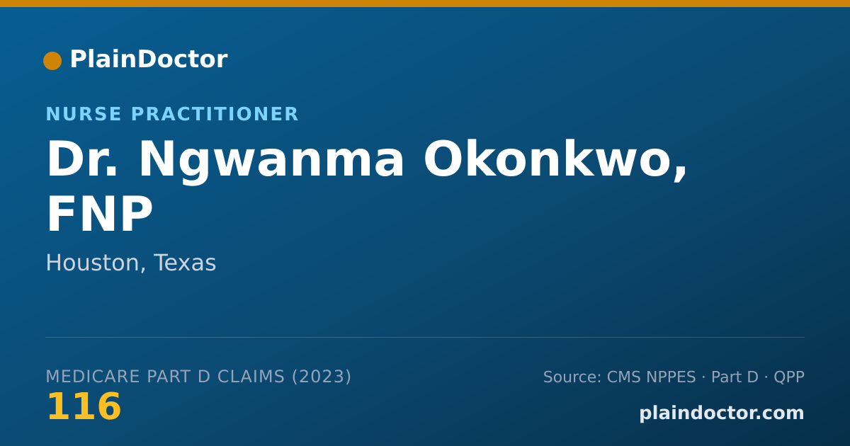 Shareable card for Ngwanma Okonkwo, FNP - Nurse Practitioner, Houston, TX