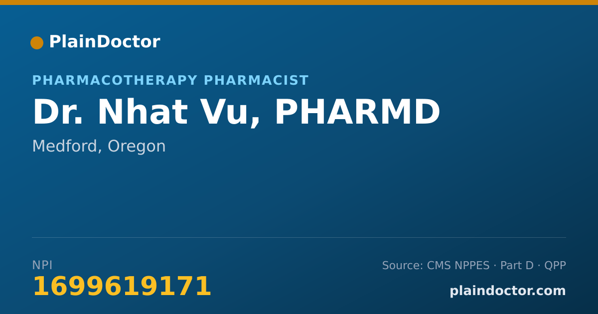 Shareable card for Nhat Vu, PHARMD - Pharmacotherapy Pharmacist, Medford, OR