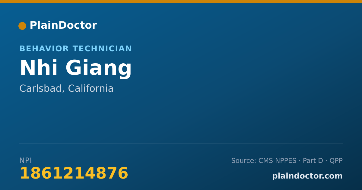 Shareable card for Nhi Giang - Behavior Technician, Carlsbad, CA