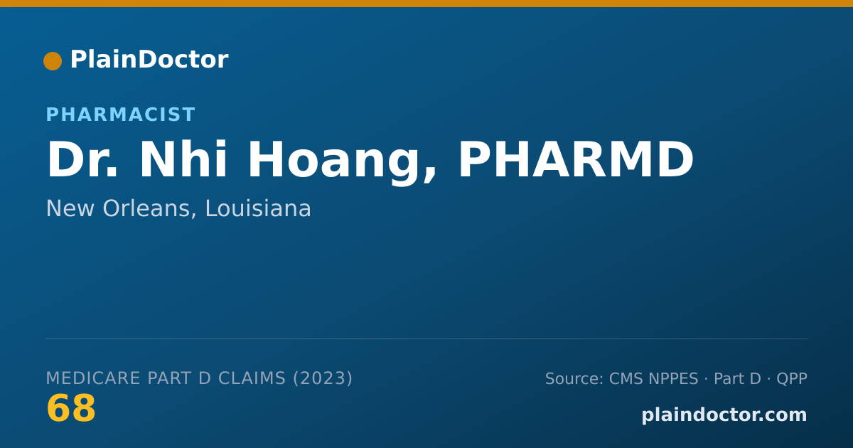 Shareable card for Nhi Hoang, PHARMD - Pharmacist, New Orleans, LA