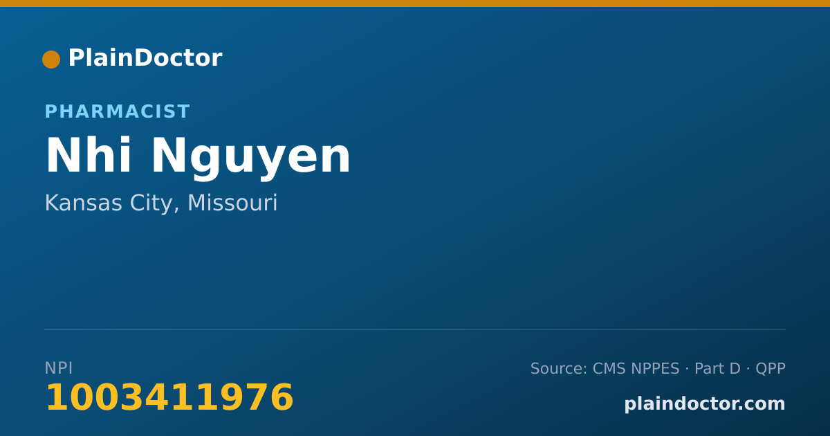 Shareable card for Nhi Nguyen - Pharmacist, Kansas City, MO